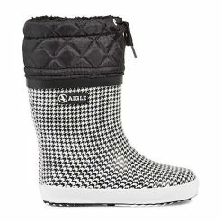 Promo ???? Aigle Giboulee Print - Bottes de pluie enfant ???? -Rossignol Shop aigle giboulee print bottes de pluie enfant pied de poule